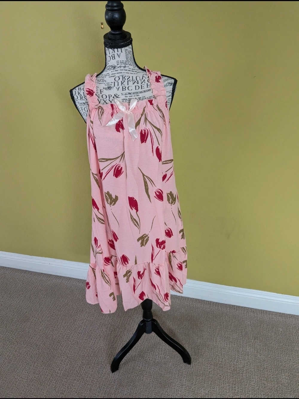 Pink Floral Ruffle-Strap Summer Dress